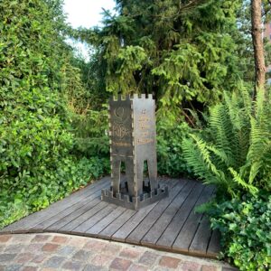 personalisierter Feuerkorb aus Stahl