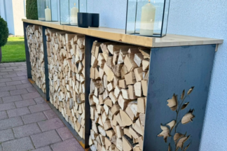 Holzregal Brennholzregal Garten Outdoor Wunschmass